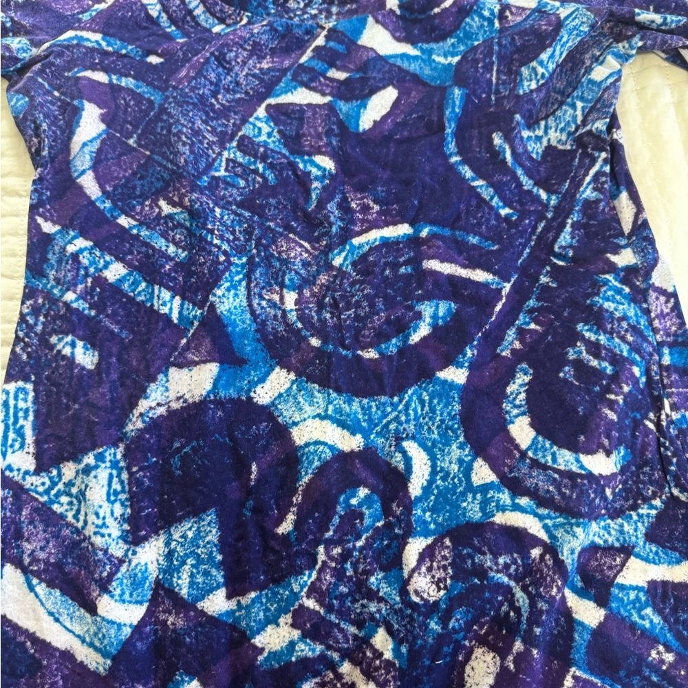 TAV Pacific Purple blue mix Polynesian dress size 16 - Picture 4 of 4